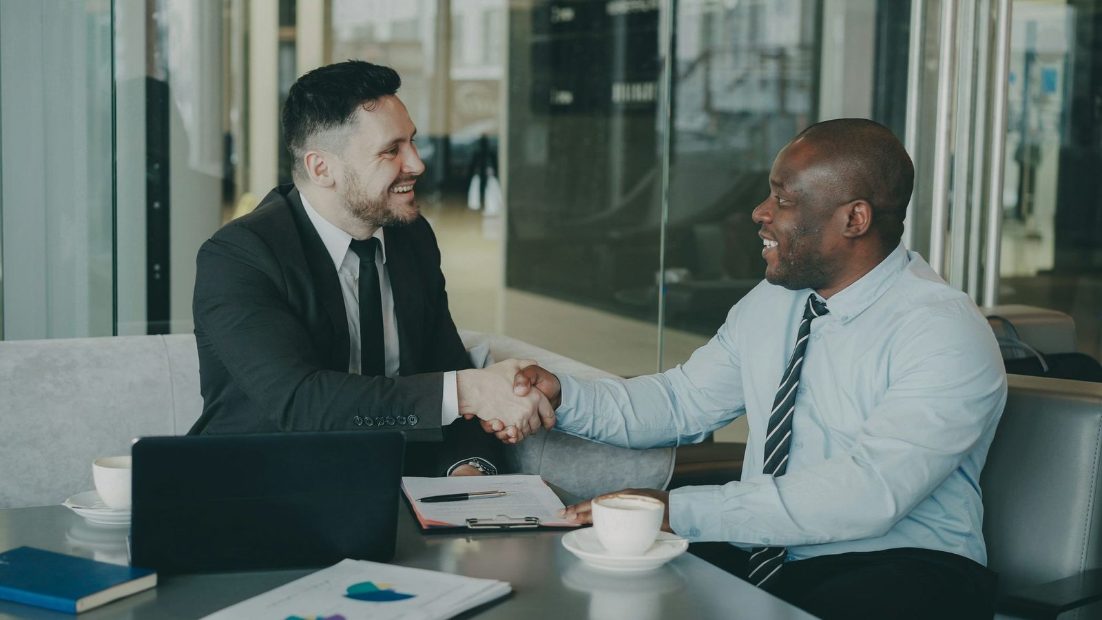 Two businessmen shaking hands